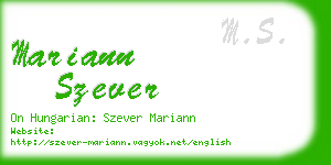 mariann szever business card